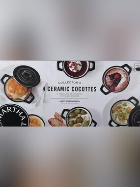 Martha Stewart Black Ceramic Cocottes Set of 4